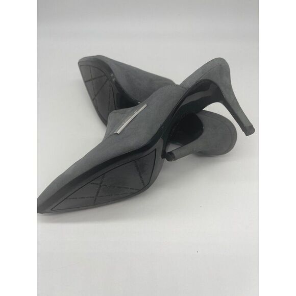 Calvin Klein Grecia Women Gray Suede pointed Toe Mule Heels Size 9.5 - Picture 5 of 11